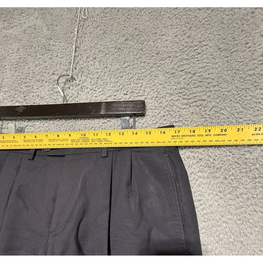 Lauren Ralph Lauren Total Comfort Black Pleated 100% Wool Dress Pants Mens 34X29 - Picture 10 of 10